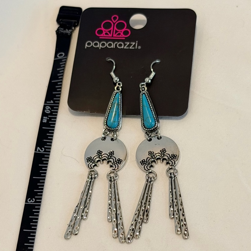 Paparazzi Earring ~ Highland Haute - Blue